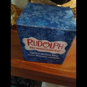 Rudolph The Reindeer Musical Holiday 8oz Mug Cup With LED Lights And Sound 2007